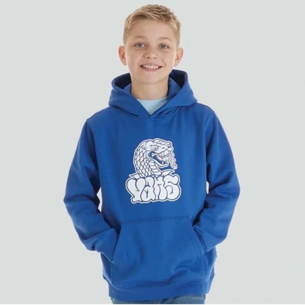 Vans Boys Rattler Hoodie – Size M 10/12 – Cobalt Blue Snake Graphic